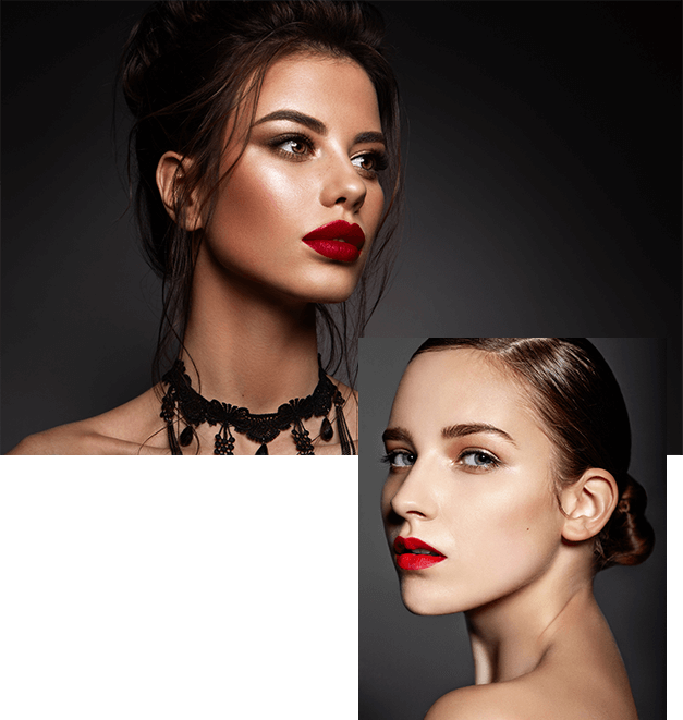 Beautiful girl red lips Makeup Courses